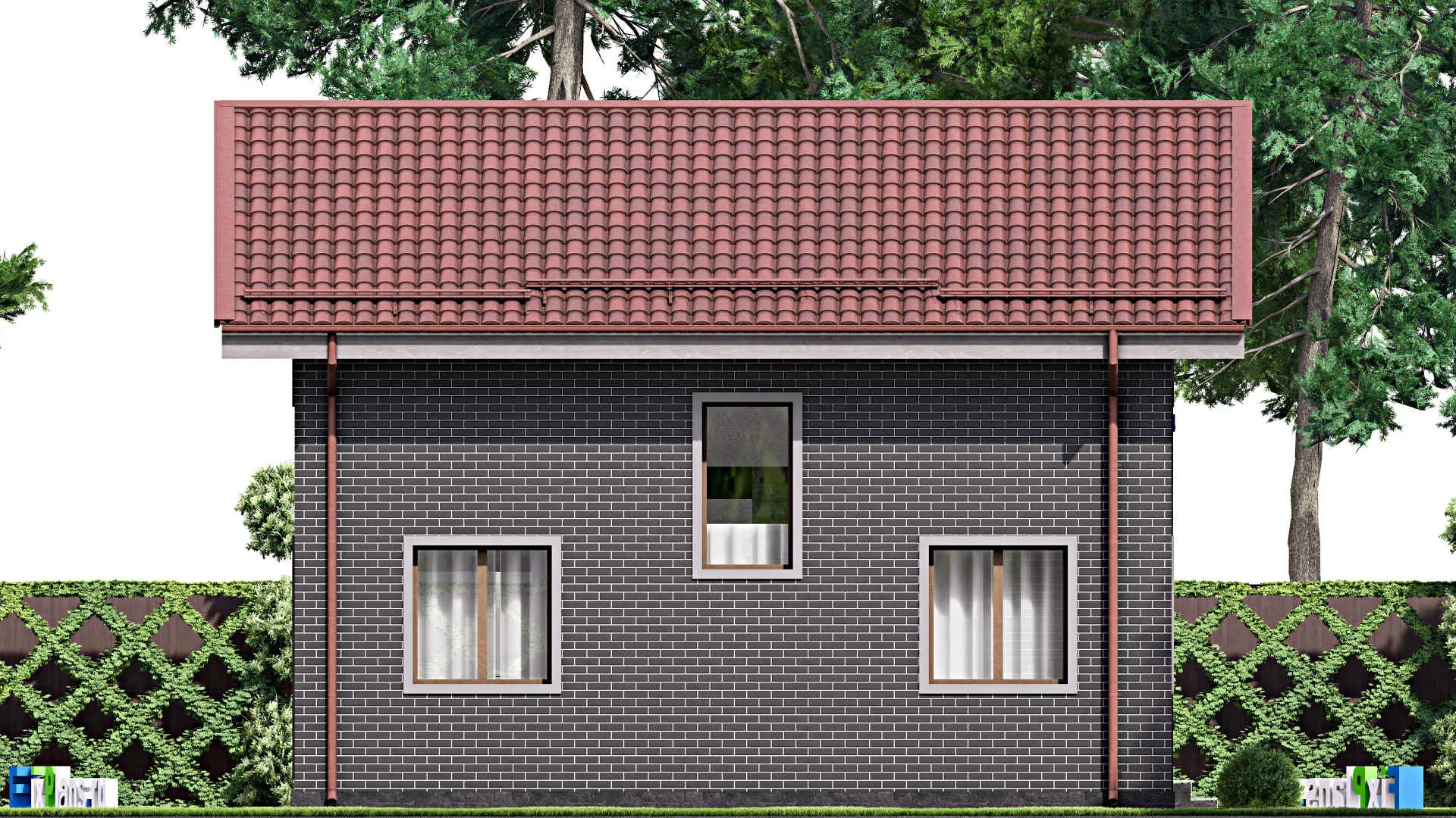 F-13049 - Проект дома с мансардой 9 на 10, площадью 110 м² с балконом и 4 спальнями