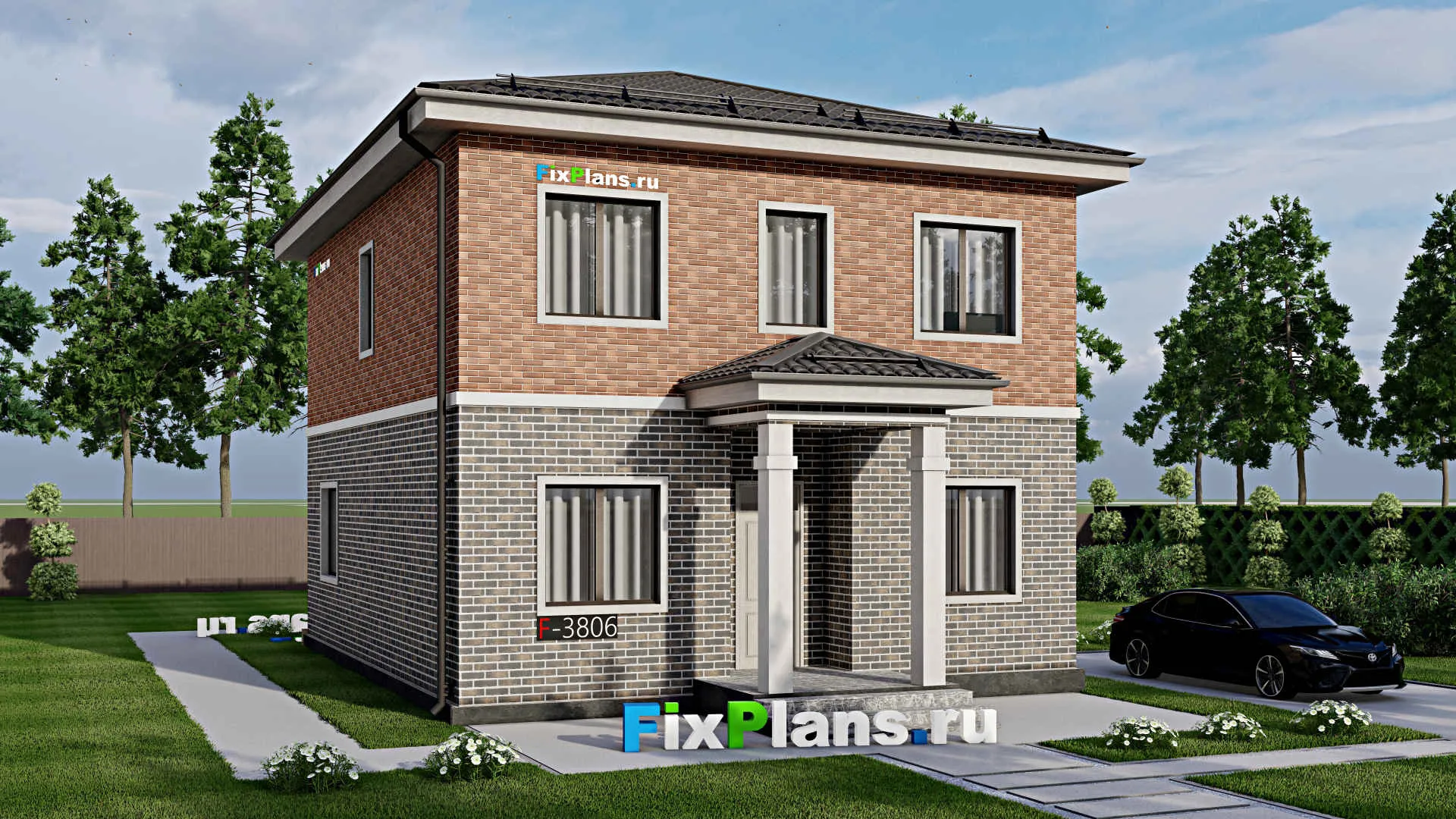 F-3806 - Проект двухэтажного дома 9 на 12, площадью 160 м² с 4 спальнями