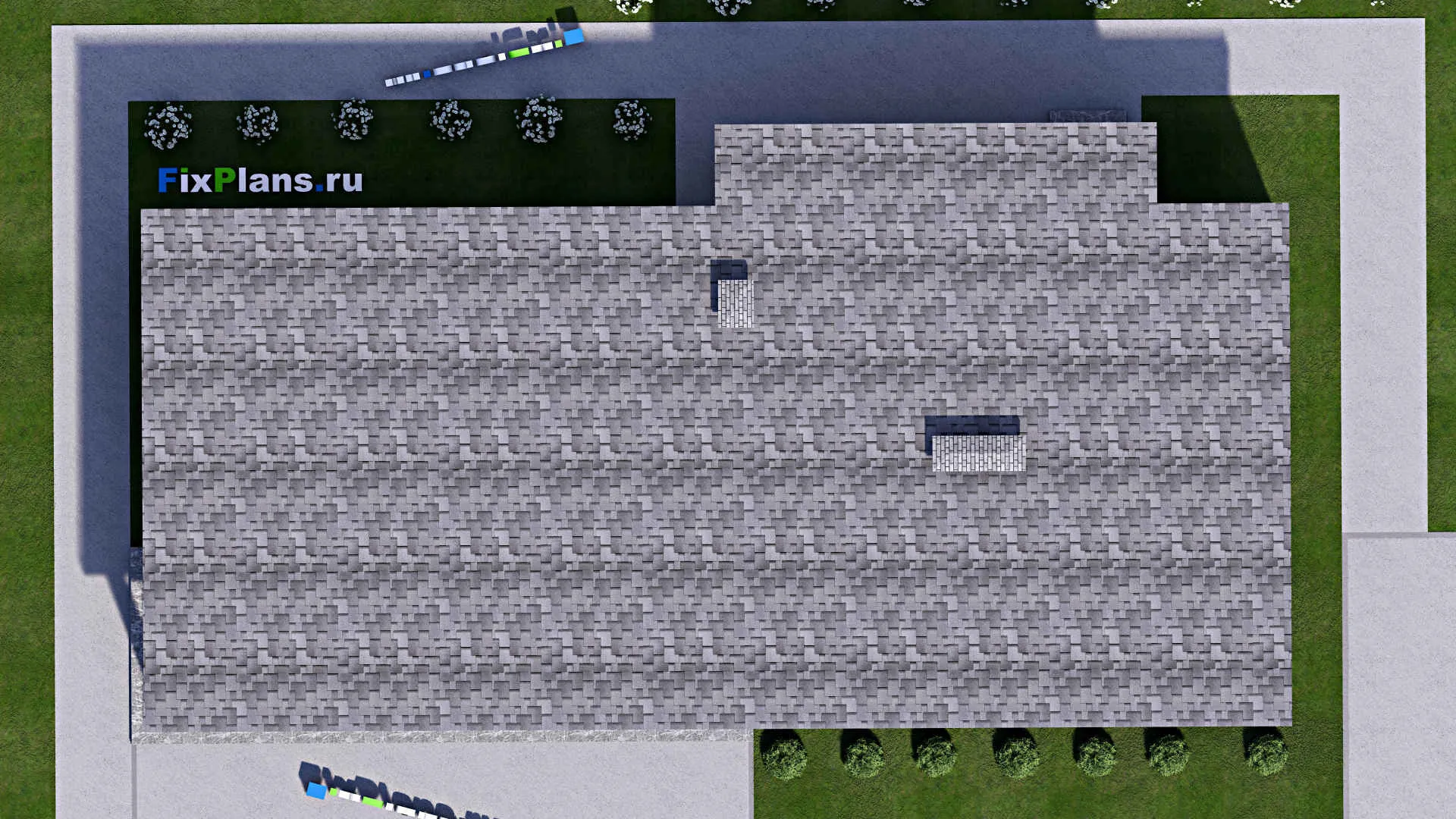 F-15587 - Проект одноэтажного дома 12 на 23, площадью 230 м² с цокольным этажом и 1 спальнями