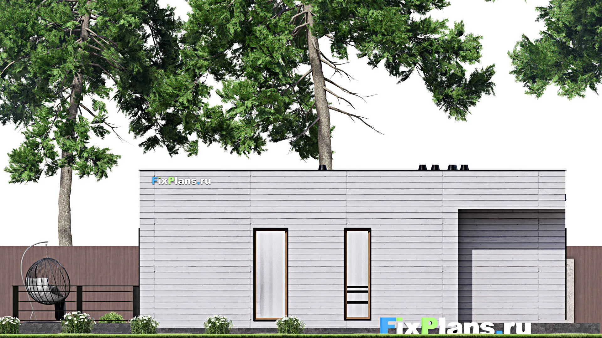 F-15137 - Проект бани 11 на 16, площадью 110 м² с комнатой отдыха, терассой и санузлом