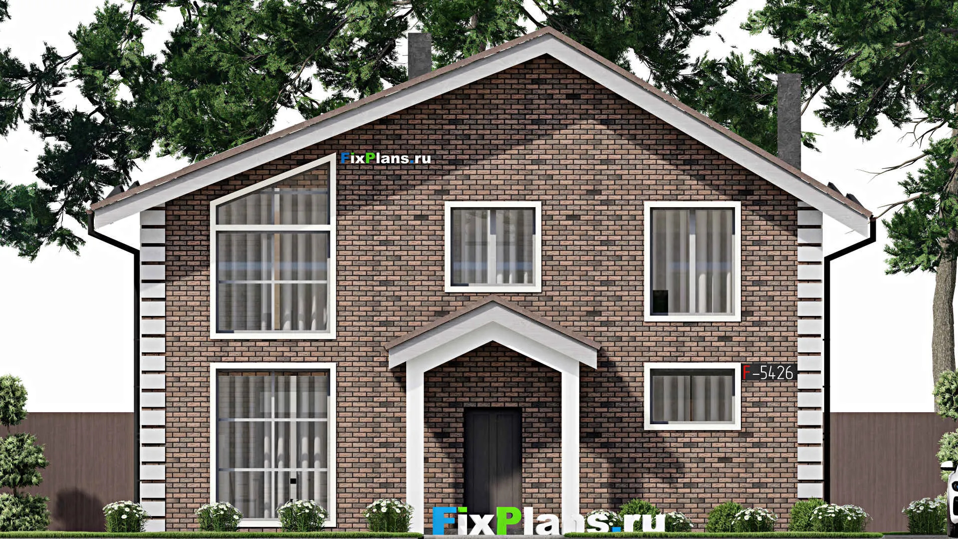 F-5426 - Проект дома с мансардой 9 на 12, площадью 130 м² с 2 спальнями