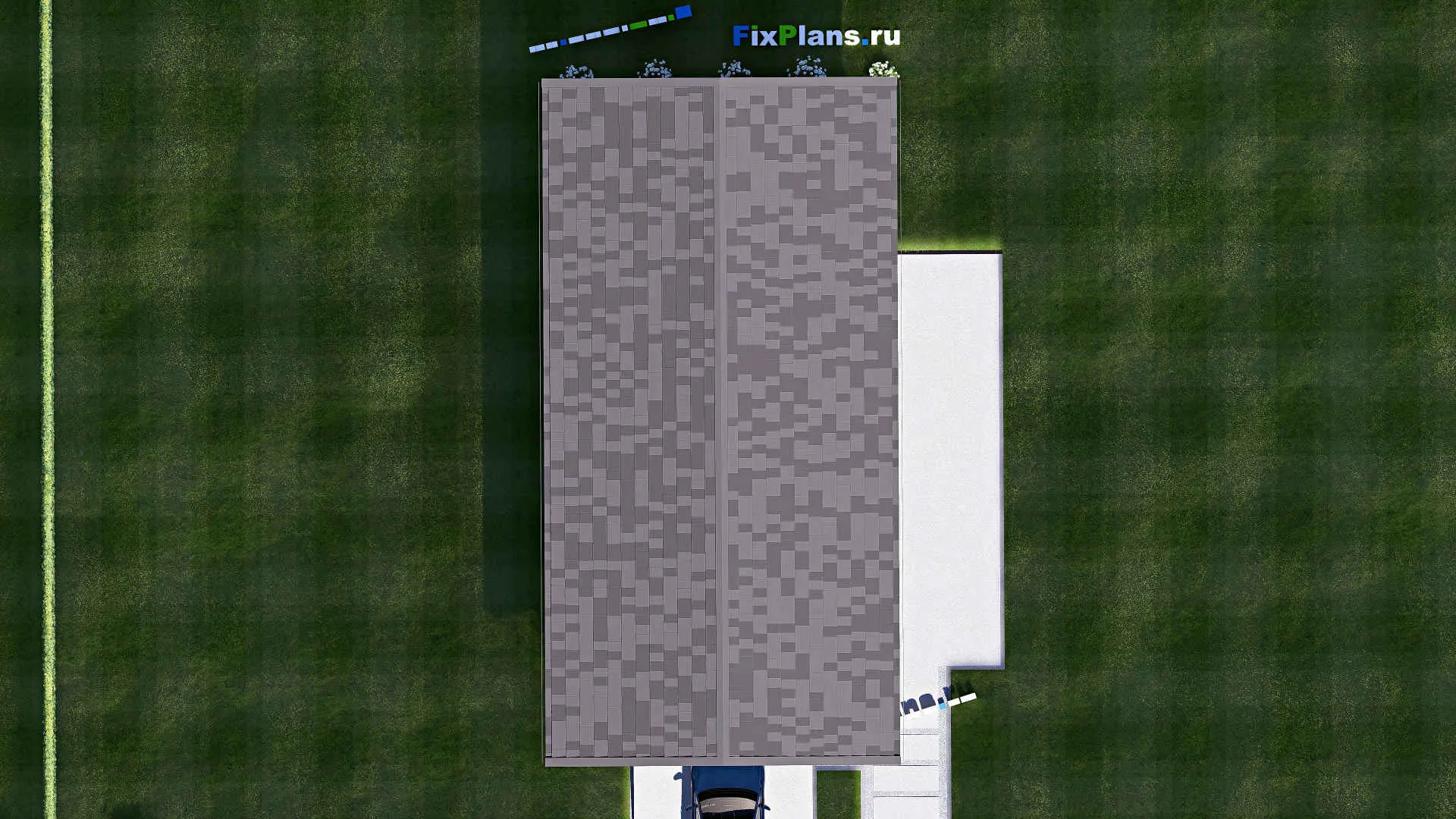 F-18971 - Проект гаража из газобетона 7 на 15, площадью 90 м² на 2 машиноместа