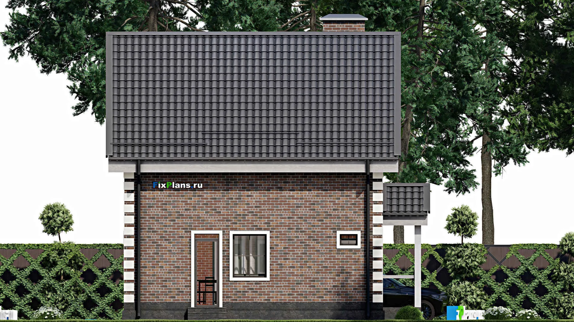 F-5543 - Проект дома с мансардой 8 на 8, площадью 100 м² с 3 спальнями