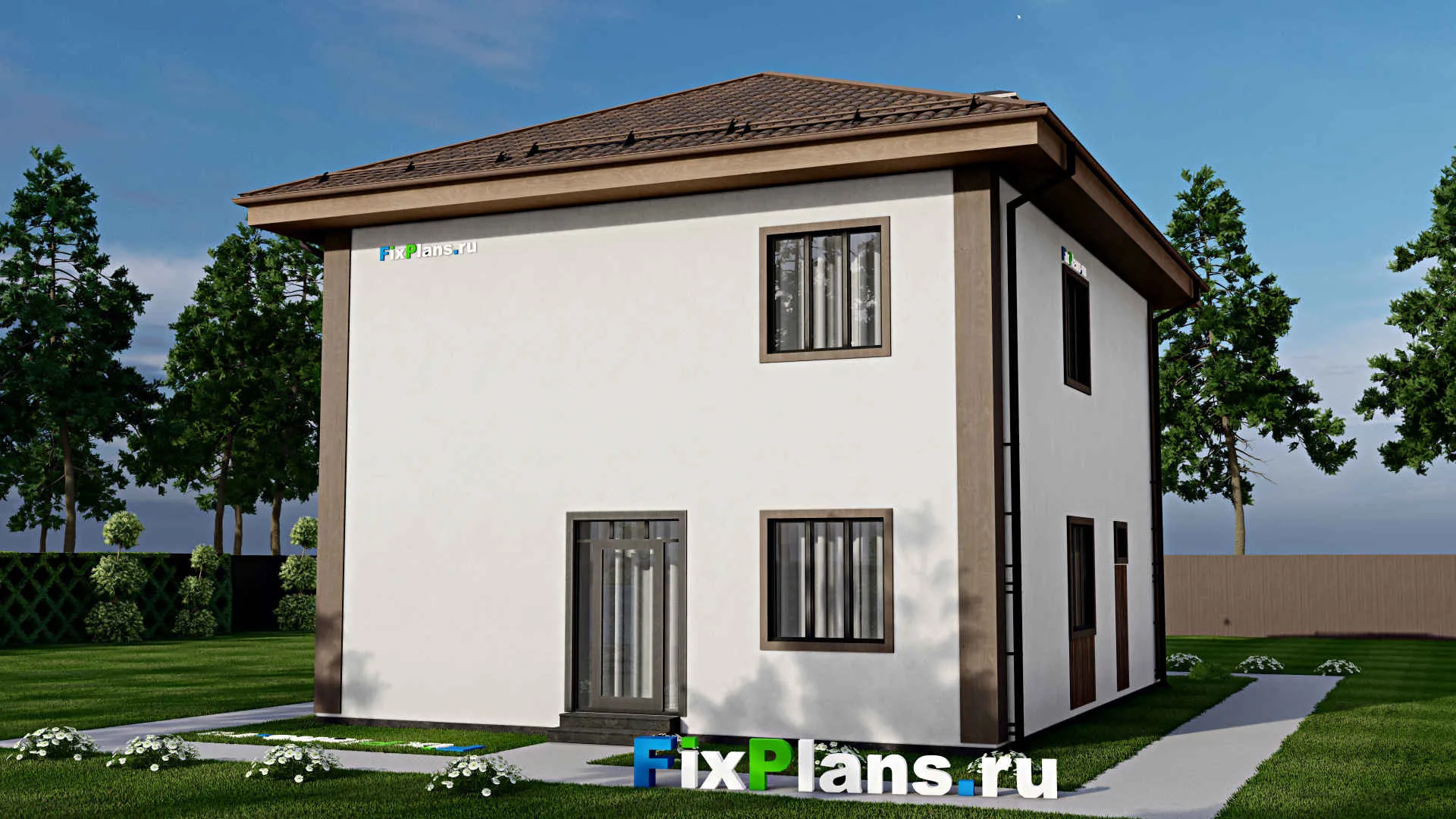 F-12203 - Проект двухэтажного дома 10 на 13, площадью 170 м² с балконом и 5 спальнями