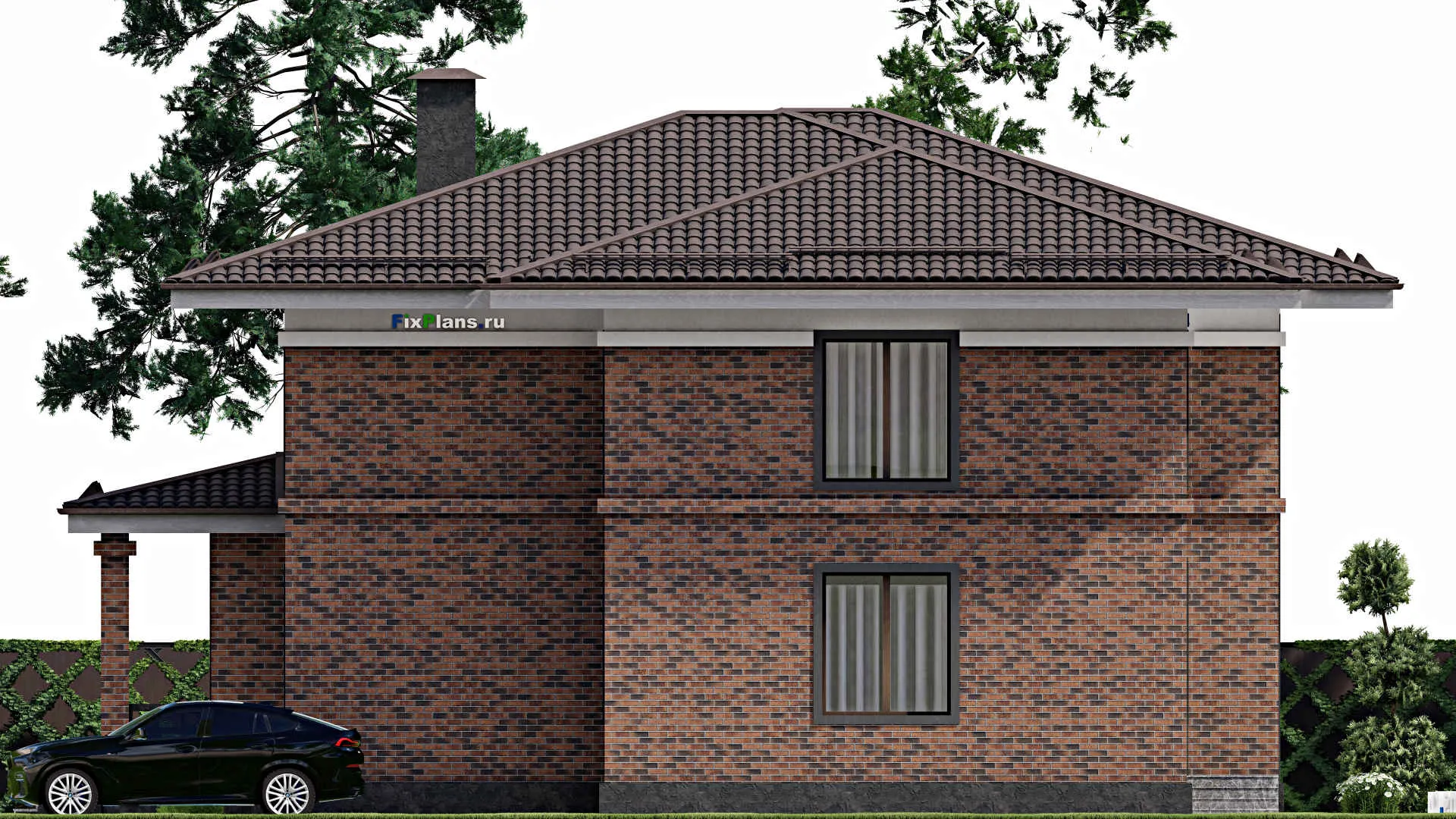 F-6380 - Проект двухэтажного дома 17 на 21, площадью 310 м² с 4 спальнями