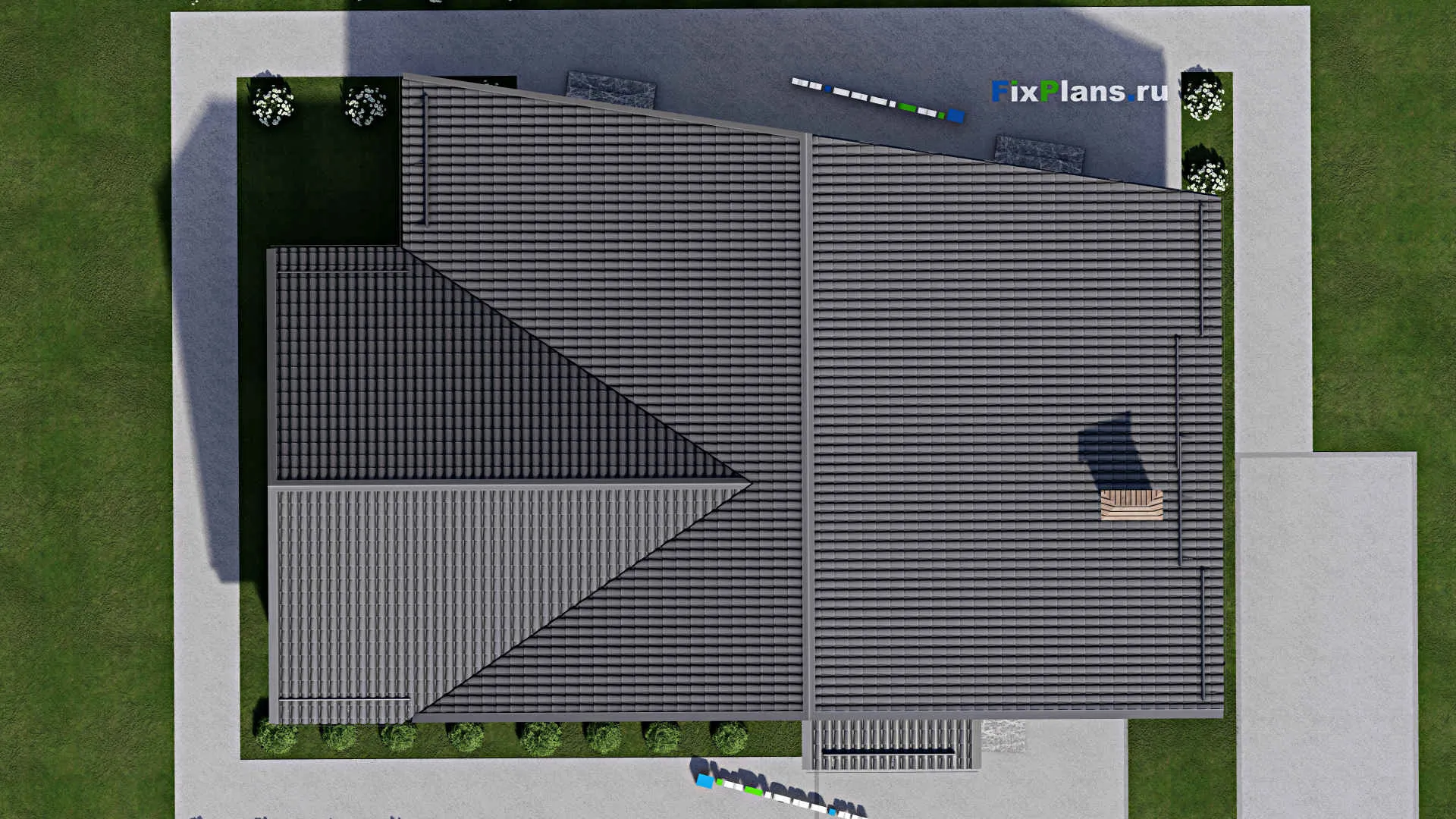 F-4814 - Проект дома с мансардой 13 на 21, площадью 210 м² с террасой и 4 спальнями