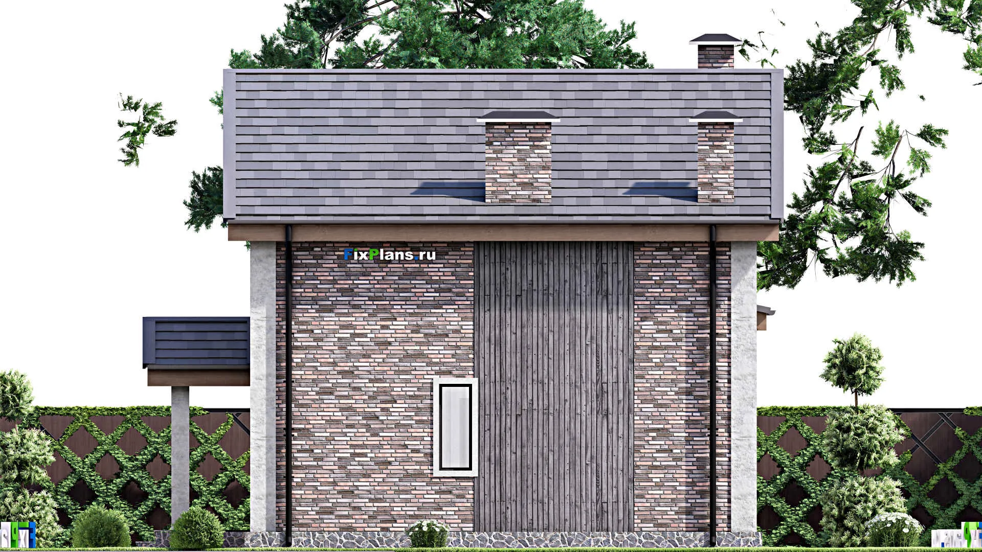 F-10043 - Проект дома с мансардой 10 на 14, площадью 140 м² с террасой и 4 спальнями