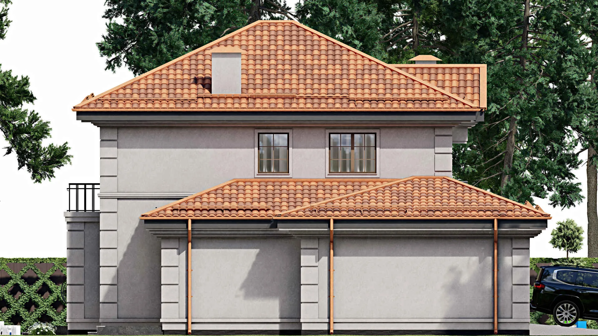 F-10484 - Проект двухэтажного дома 14 на 15, площадью 220 м² с 4 спальнями