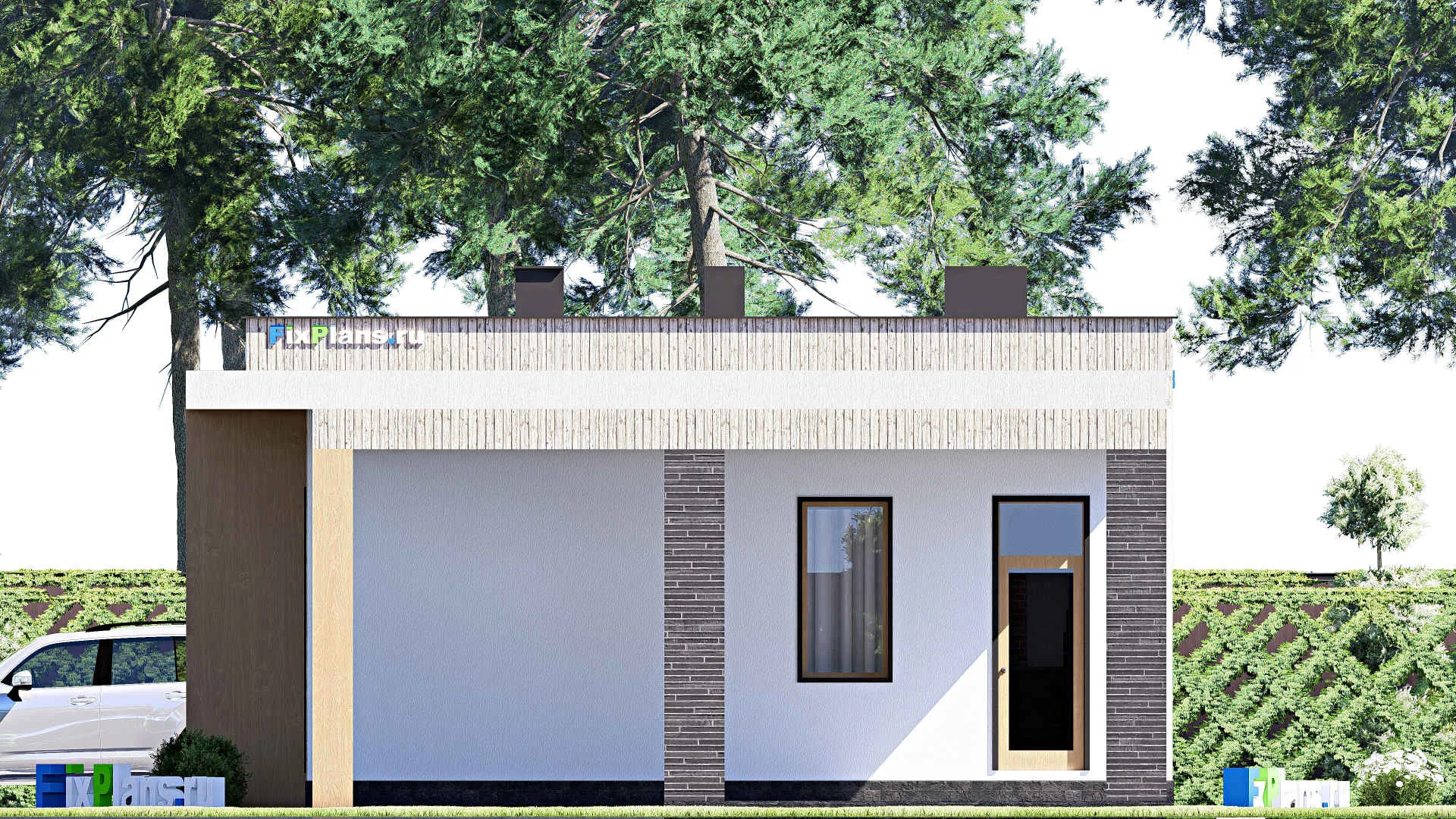 F-19313 - Проект одноэтажного дома 10 на 23, площадью 150 м² с 1 спальнями