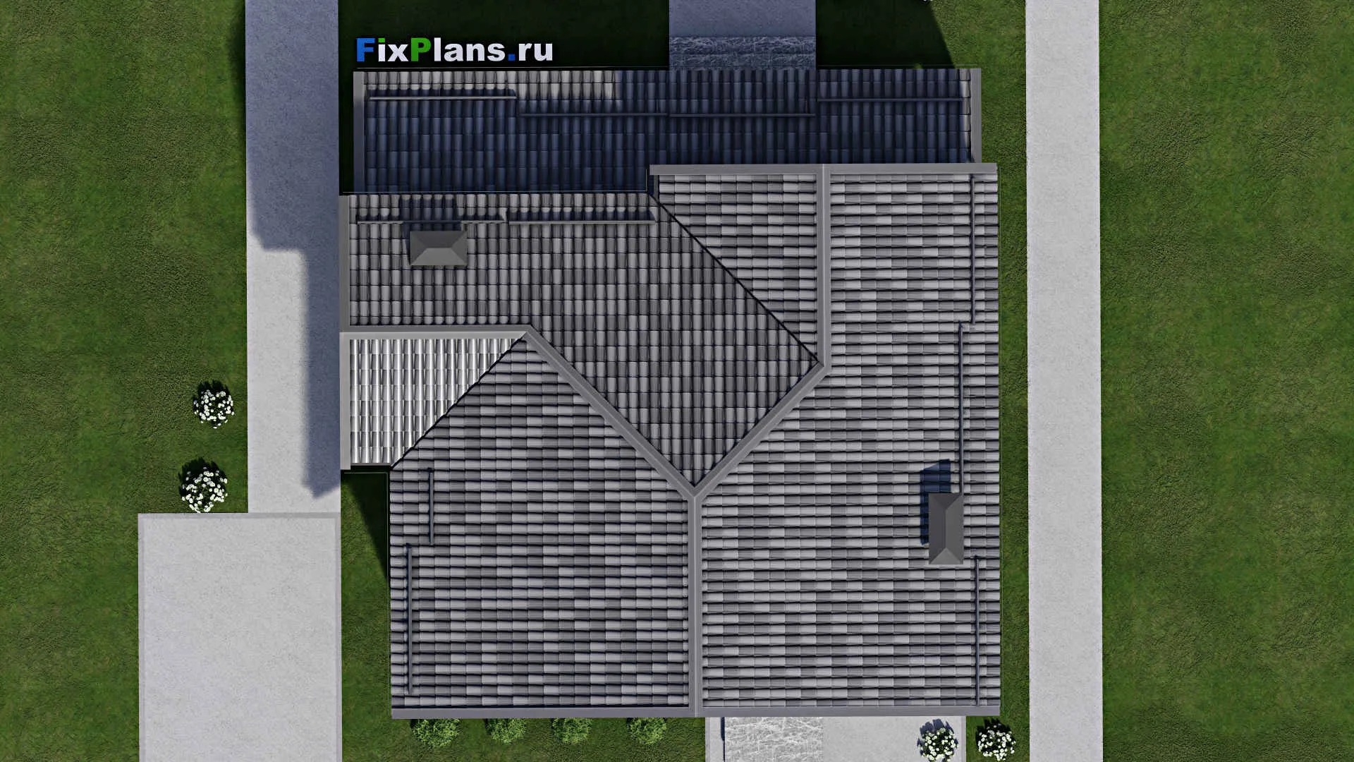F-6173 - Проект дома с мансардой 10 на 13, площадью 200 м² с террасой, балконом и 4 спальнями