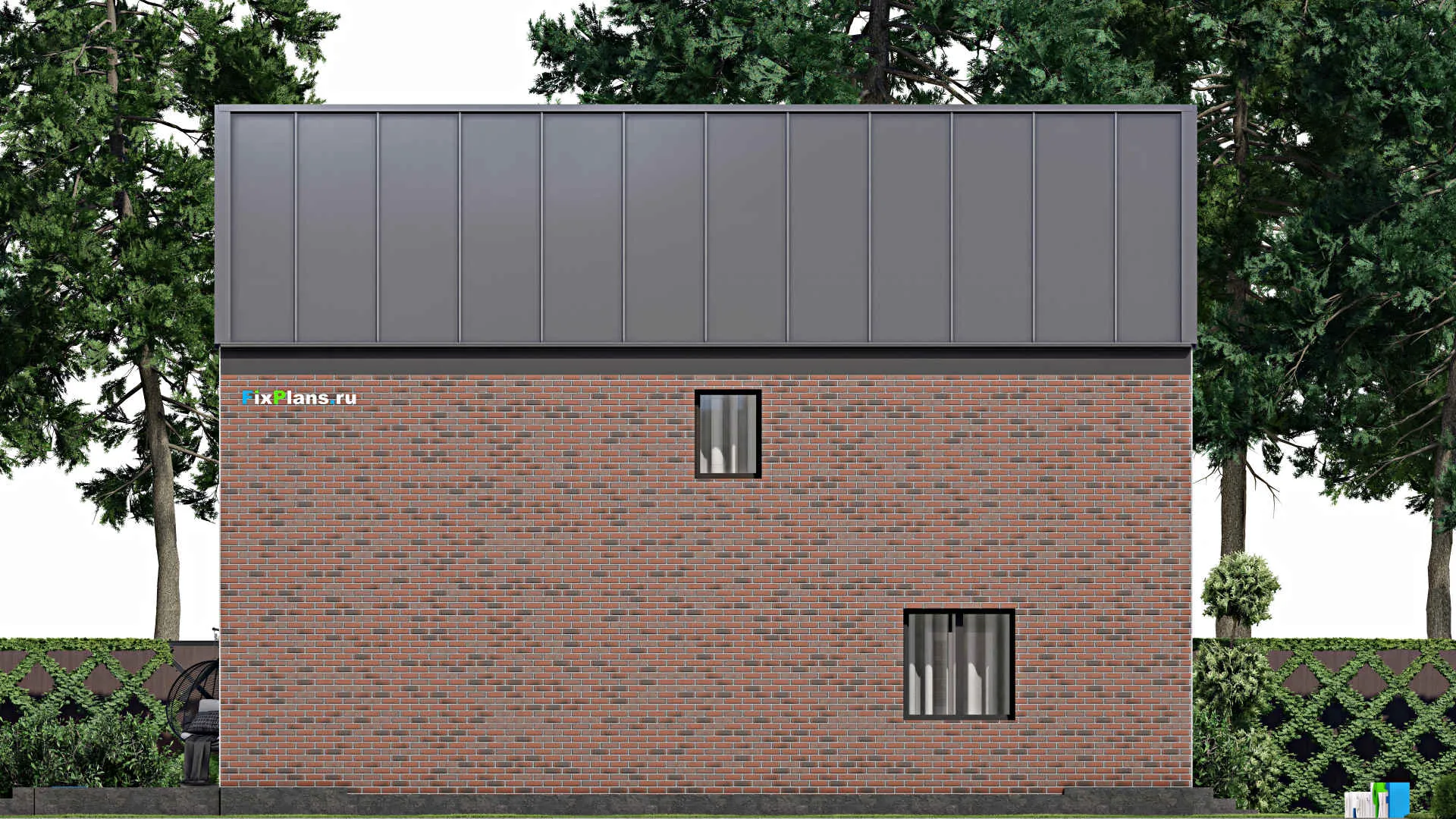 F-2861 - Проект дома с мансардой 9 на 14, площадью 220 м² с террасой, балконом и 4 спальнями