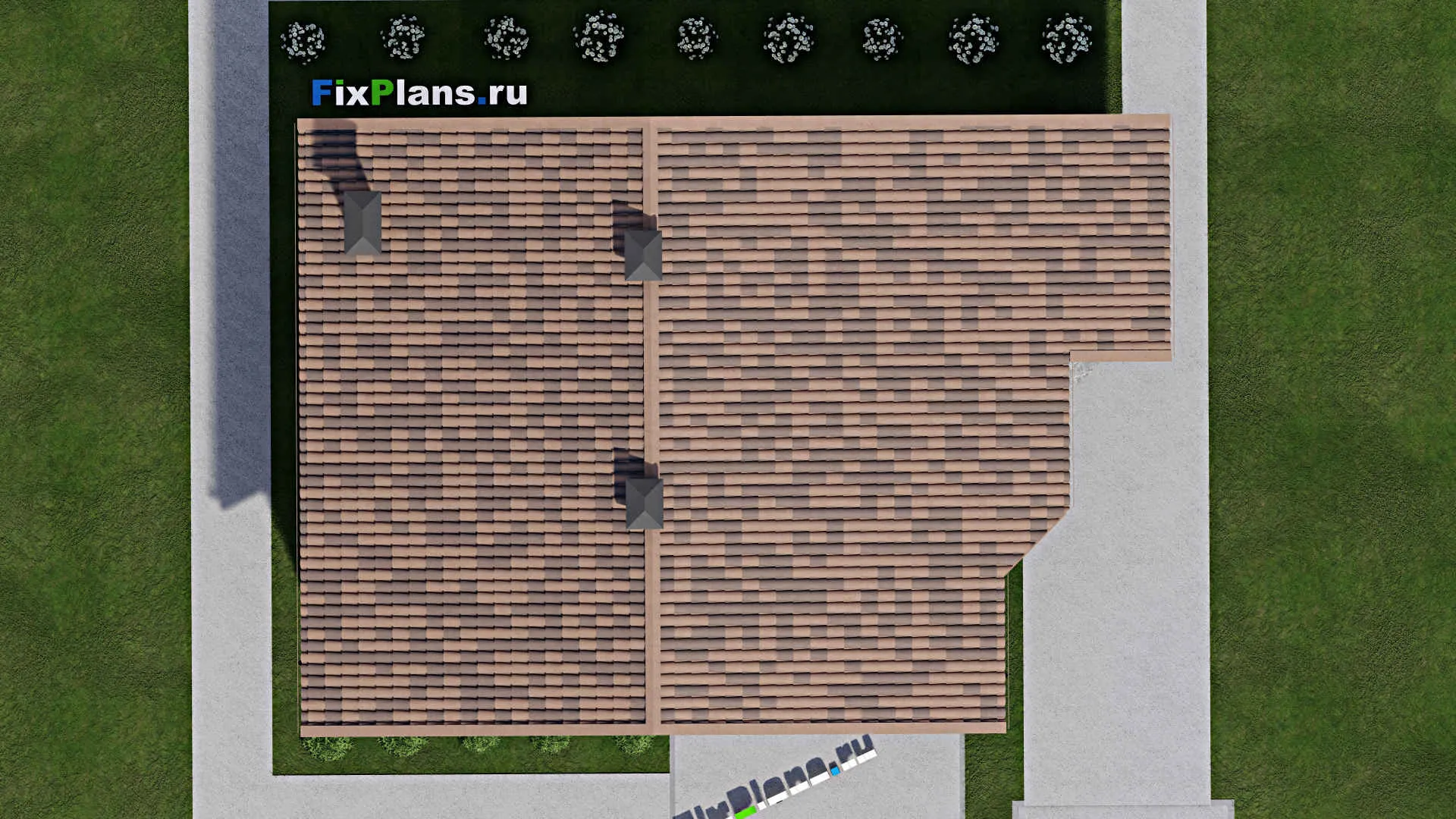 F-10196 - Проект дома с мансардой 11 на 15, площадью 180 м² с террасой и 4 спальнями