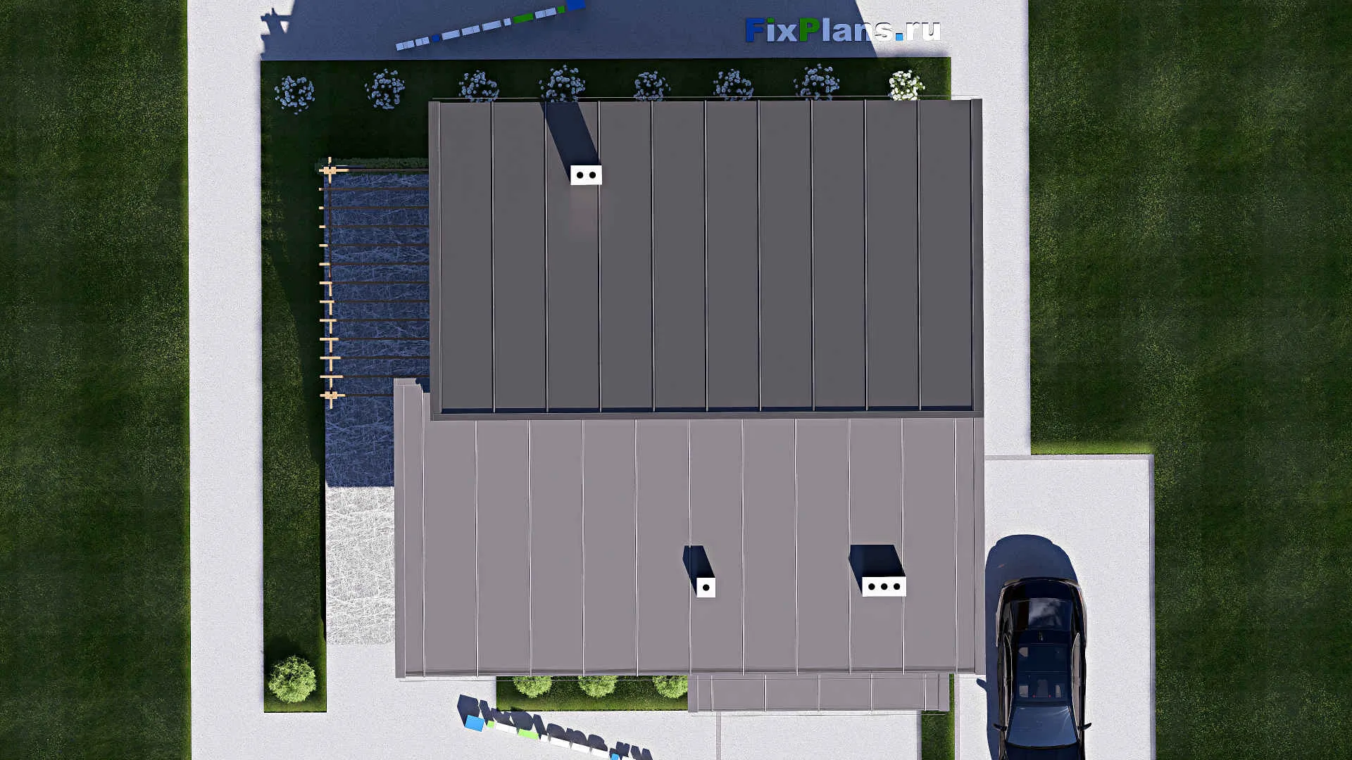 F-18656 - Проект дома с мансардой 11 на 13, площадью 160 м² с террасой, балконом и 3 спальнями