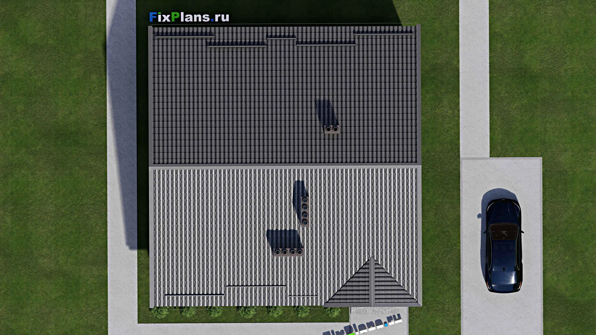 F-3239 - Проект одноэтажного дома 13 на 13, площадью 130 м² с 2 спальнями