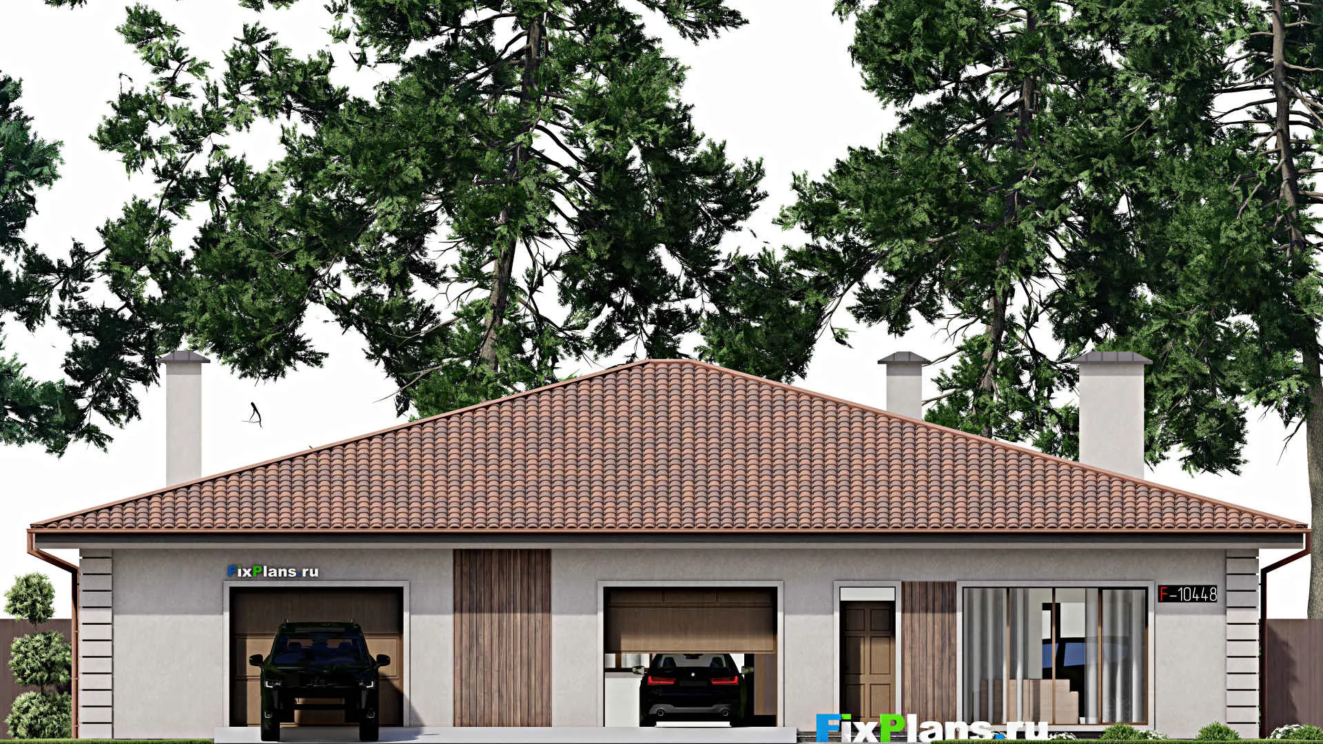 F-10448 - Проект одноэтажного дома 20 на 23, площадью 330 м² с 2 спальнями