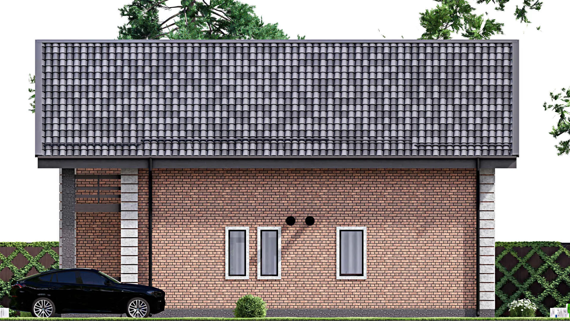 F-12608 - Проект дома с мансардой 9 на 14, площадью 180 м² с балконом и 4 спальнями