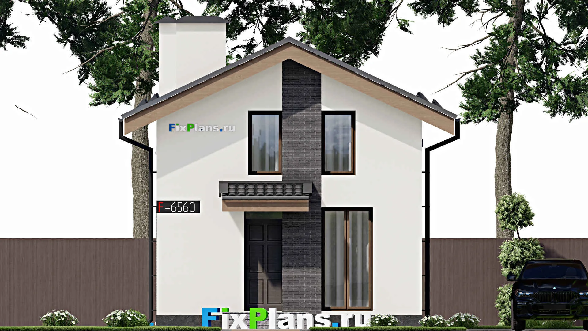 F-6560 - Проект дома с мансардой 7 на 11, площадью 100 м² с 4 спальнями